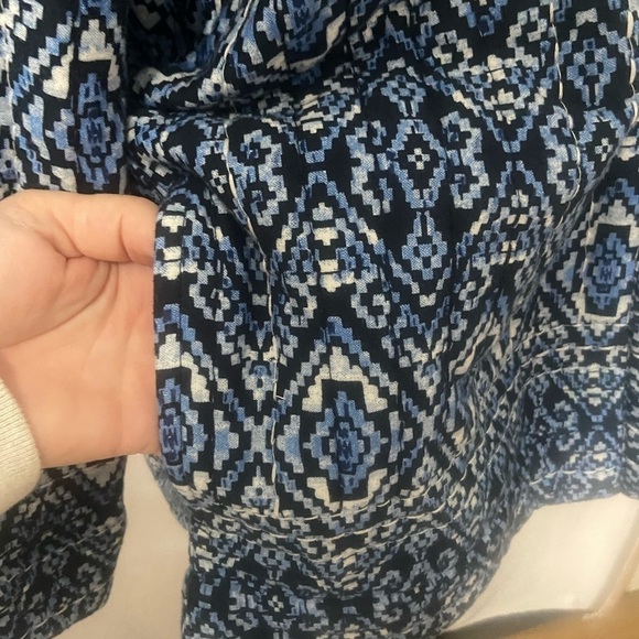 J. Jill Pure Jill open front ikat print quilted cotton jacket - Picture 6 of 8